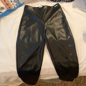 Faux leather pants